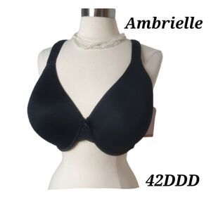 Ambrielle Full Coverage Black Bra 42DDD Perfect Shape Everyday wear 42F NWT